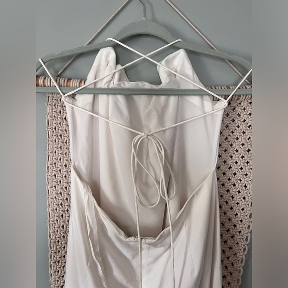 BHLDN Gavin Sheath Dress in Ivory White Strappy Open Back Bridal Size‎ 16 NWT - Picture 7 of 9
